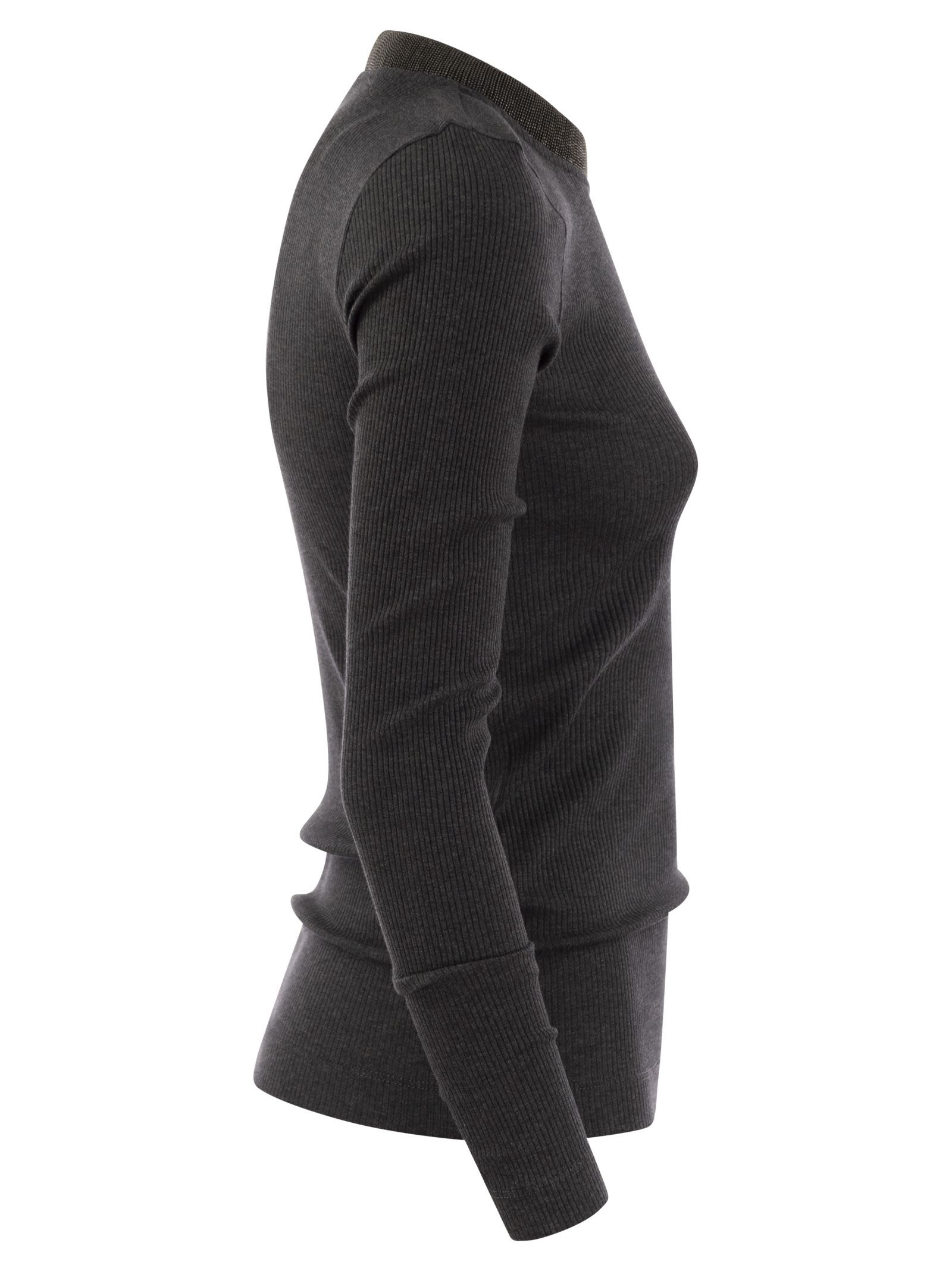 Brunello Cucinelli Women Ribbed Stretch Cotton Jersey - 3