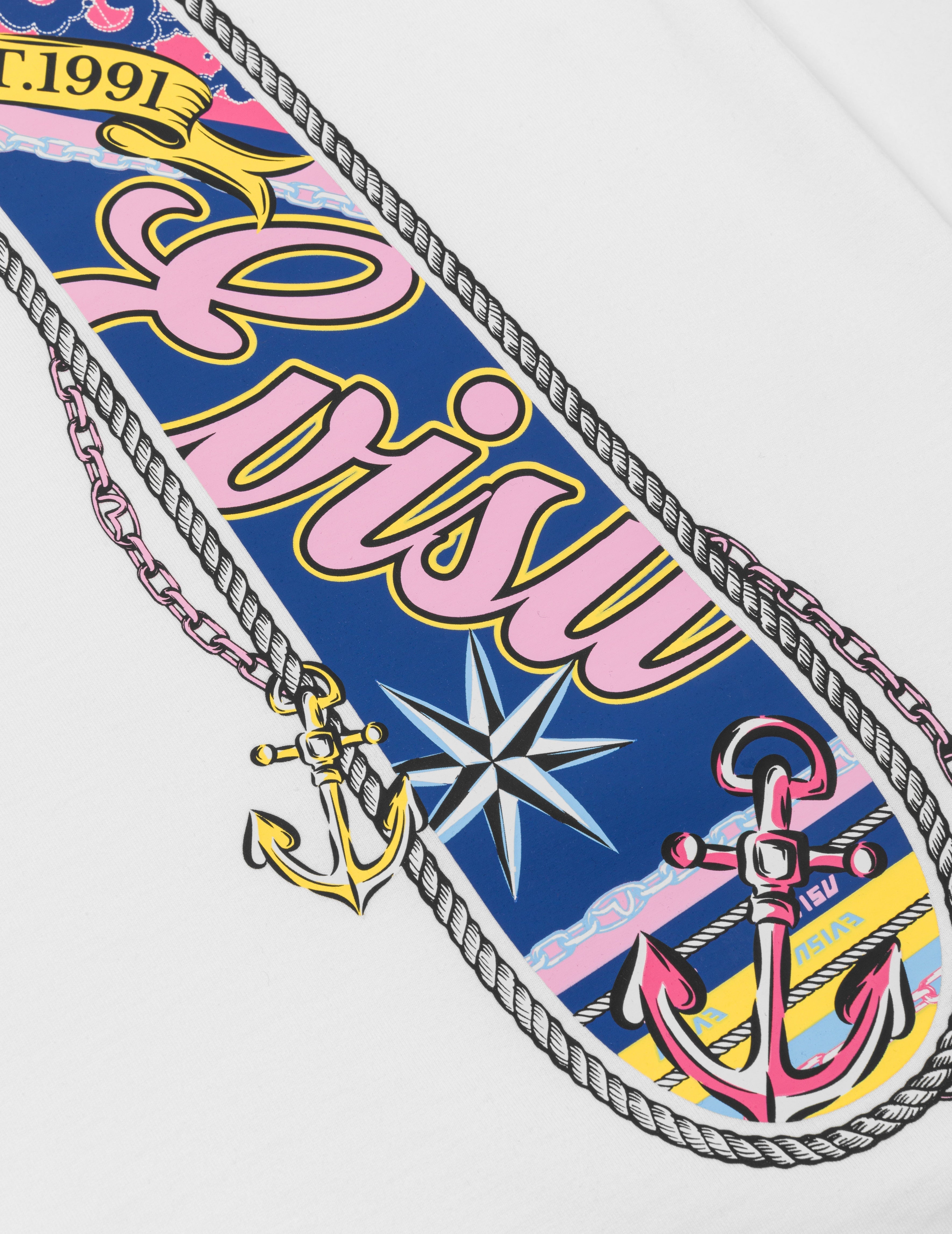 Twisted Rope and Daicock Anchor Print Oversized T-Shirt - 6