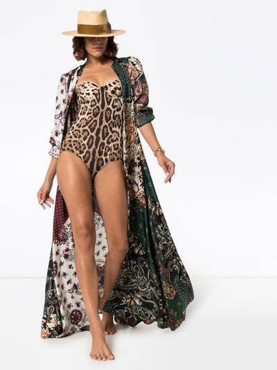 Dolce & Gabbana leopard print one-piece swimsuit outlook