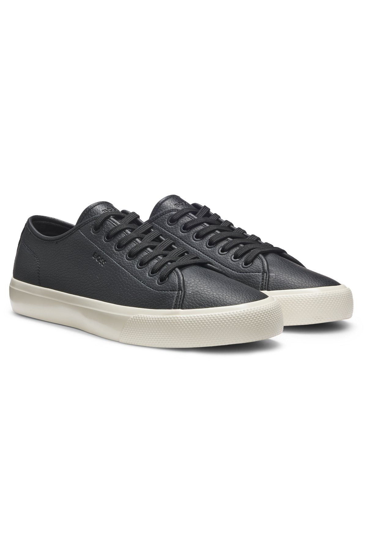 LOW-TOP TRAINERS IN GRAINED FAUX LEATHER - 2