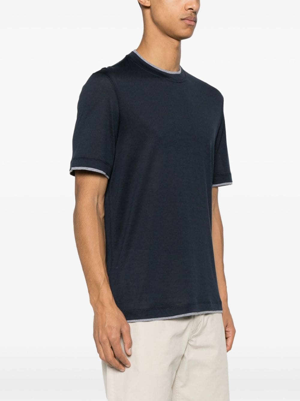 contrast-trim T-shirt - 3