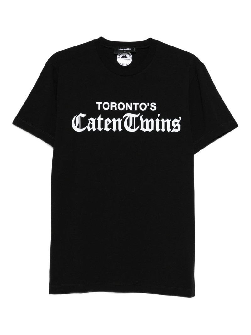 lettering-print T-shirt 1
