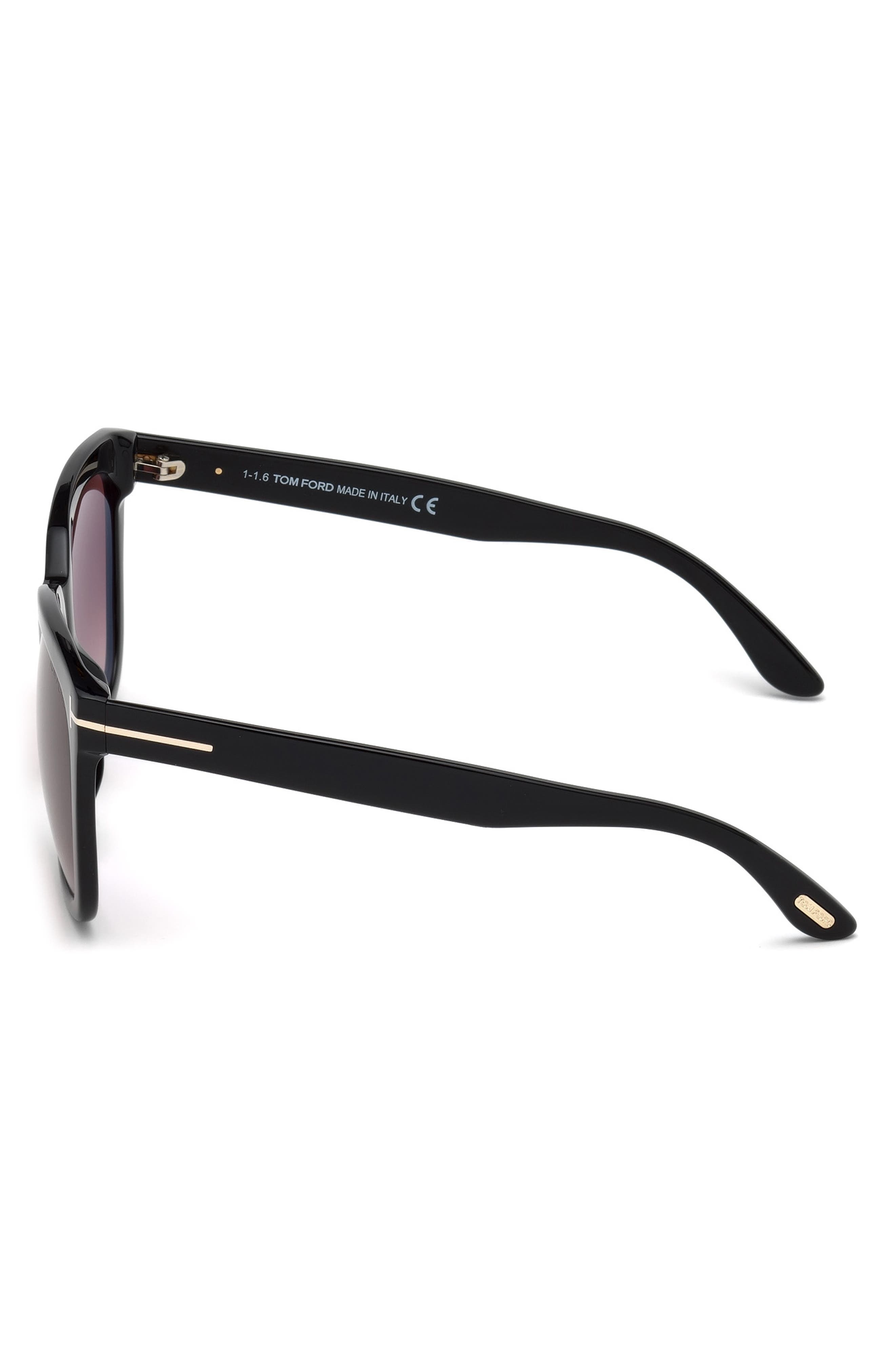TOM FORD Amarra 55mm Gradient Square Sunglasses in Black/Gradient Burgundy at Nordstrom - 4
