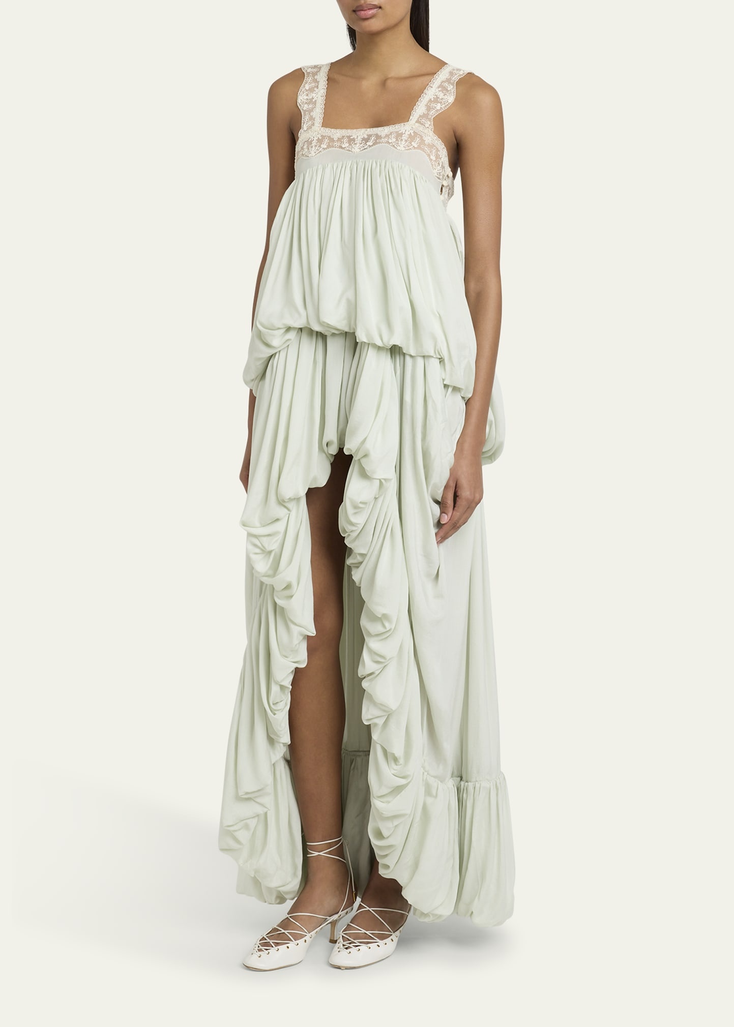 High-Low Ruffled Dress - 4