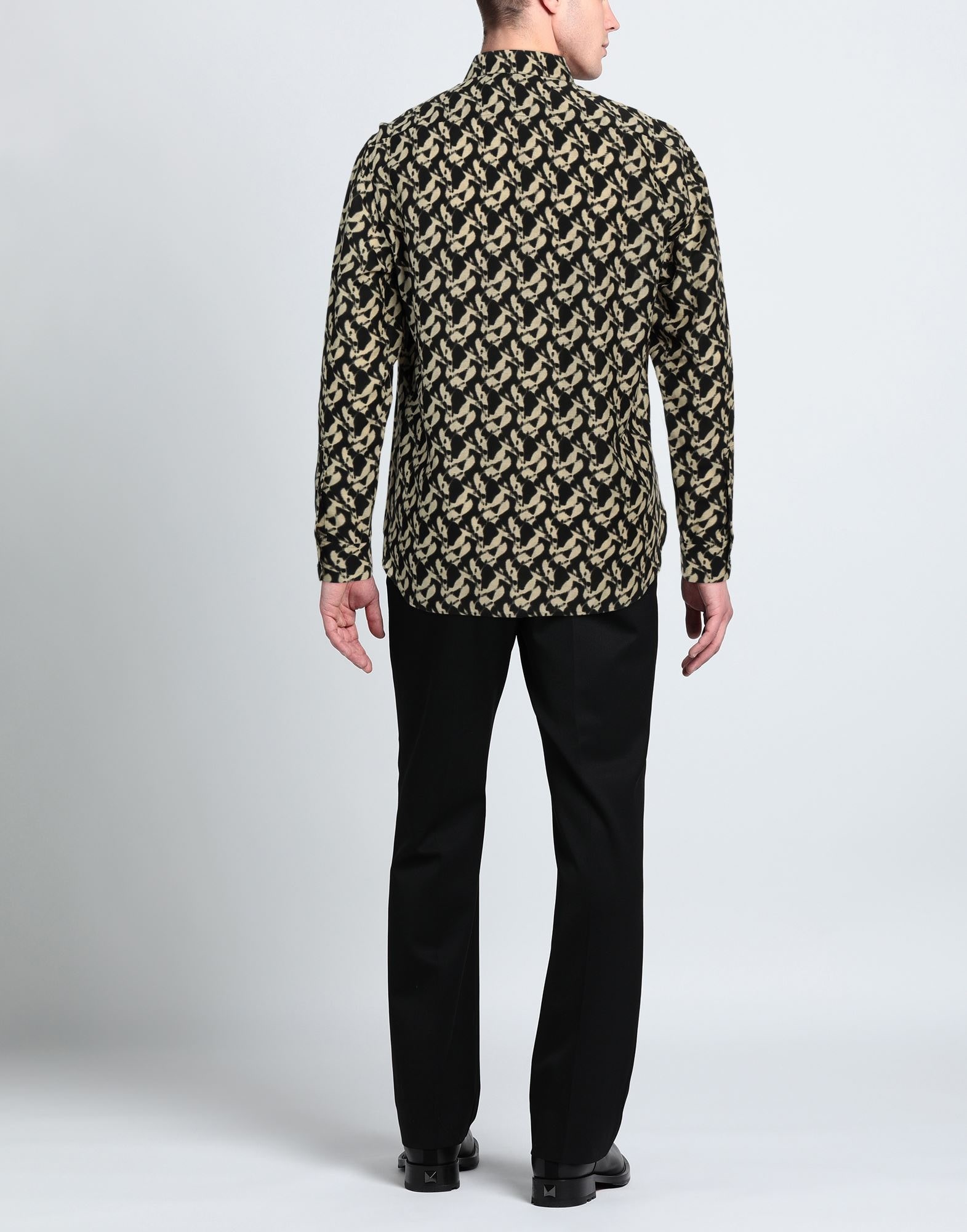 Black Men's Patterned Shirt - 3