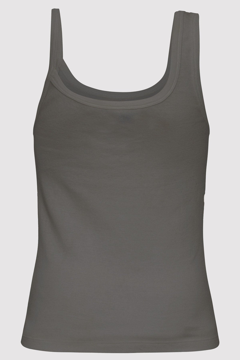 ST. AGNI Organic Cotton Asymm Tank - Pewter Grey outlook
