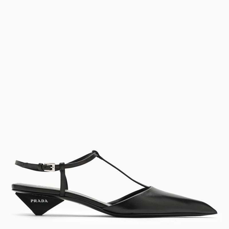 Prada Black Leather Slingback Décolleté Women - 1
