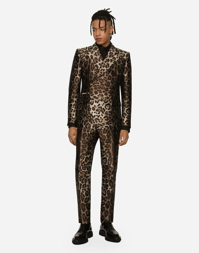 Dolce & Gabbana Double-breasted leopard-design jacquard Sicilia-fit suit outlook