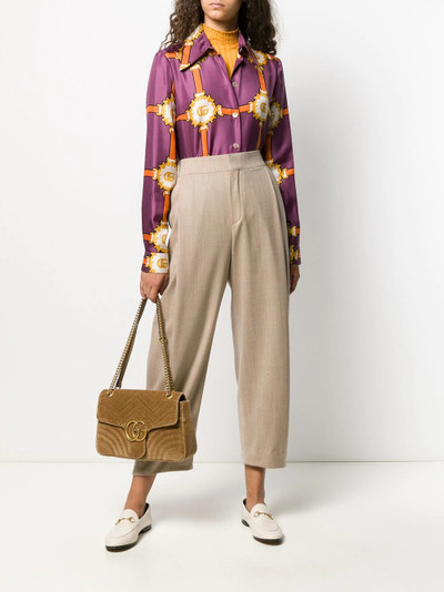 GUCCI chain and logo print blouse outlook