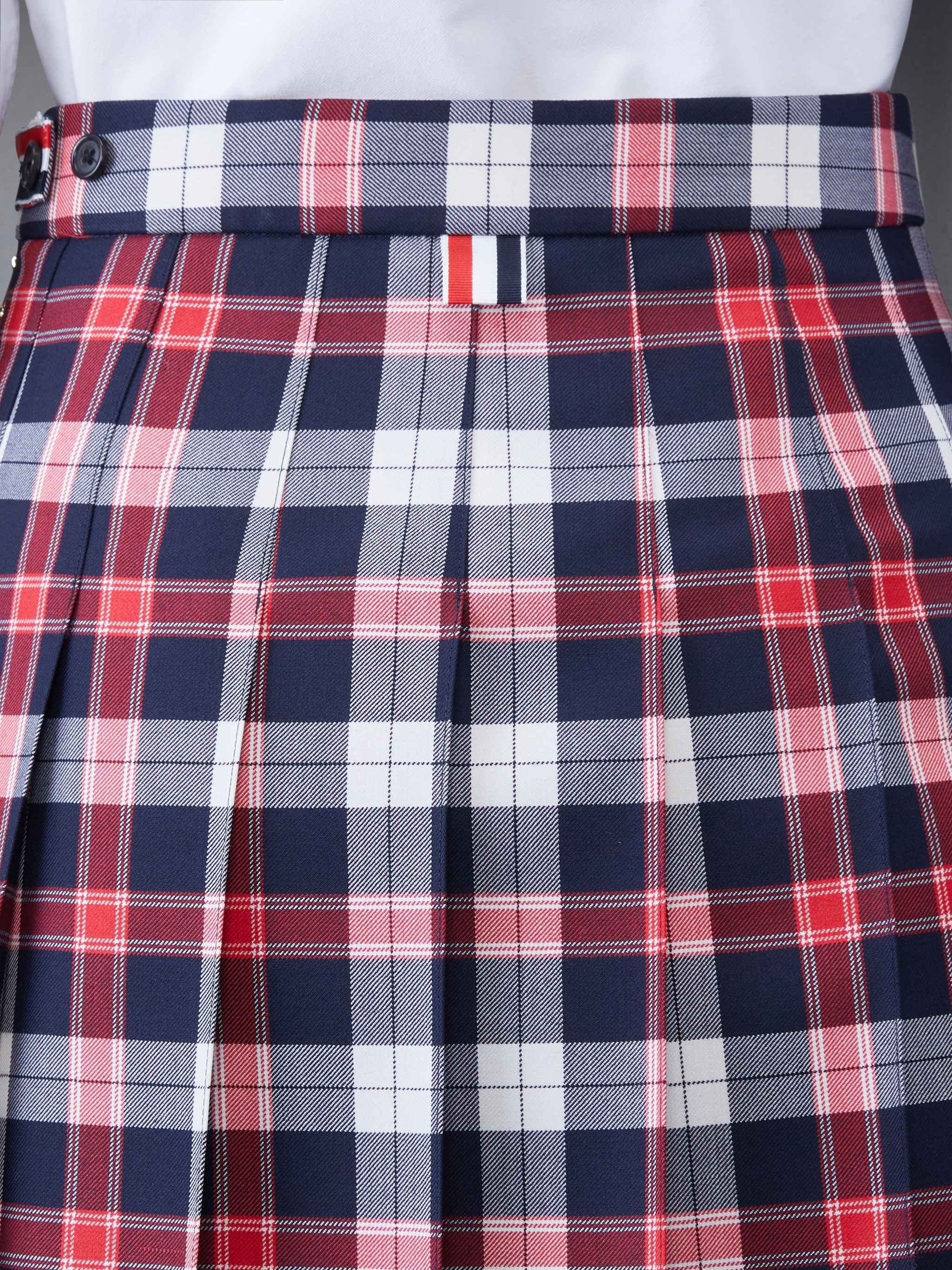 Tartan Twill Pleated Mini Skirt - 6