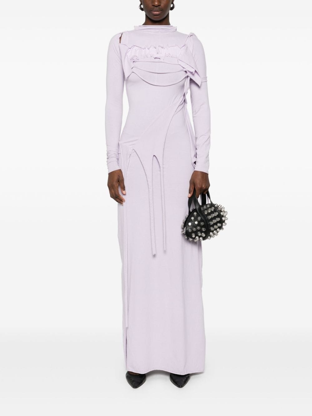 distressed long-sleeve maxi dress - 2