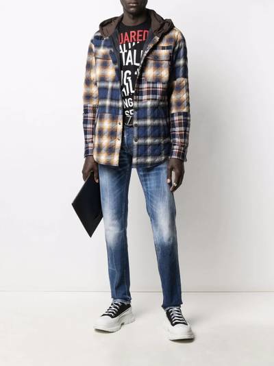 DSQUARED2 mixed-check hooded jacket outlook