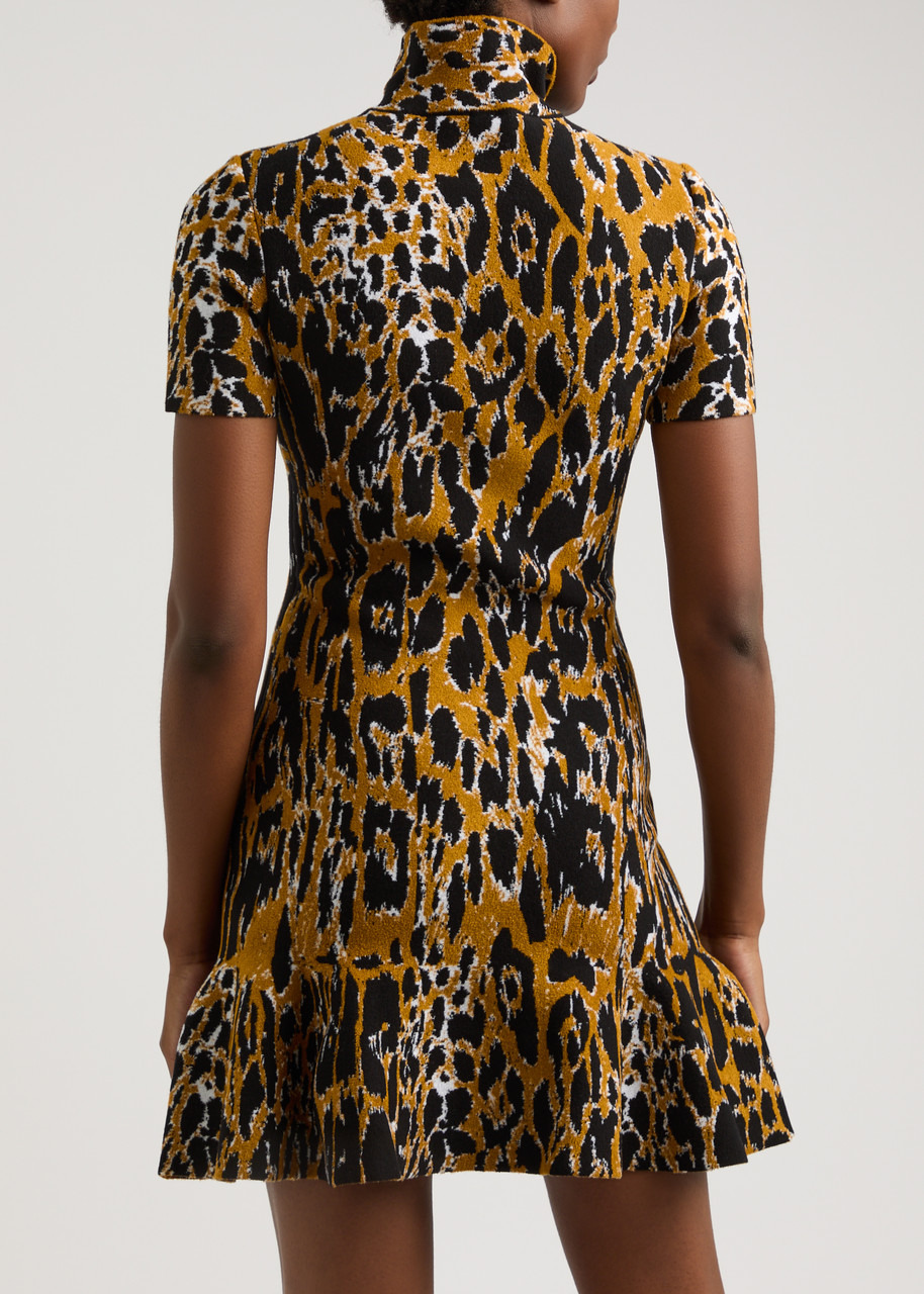 Alaïa Leopard Knitted Mini Dress - 3
