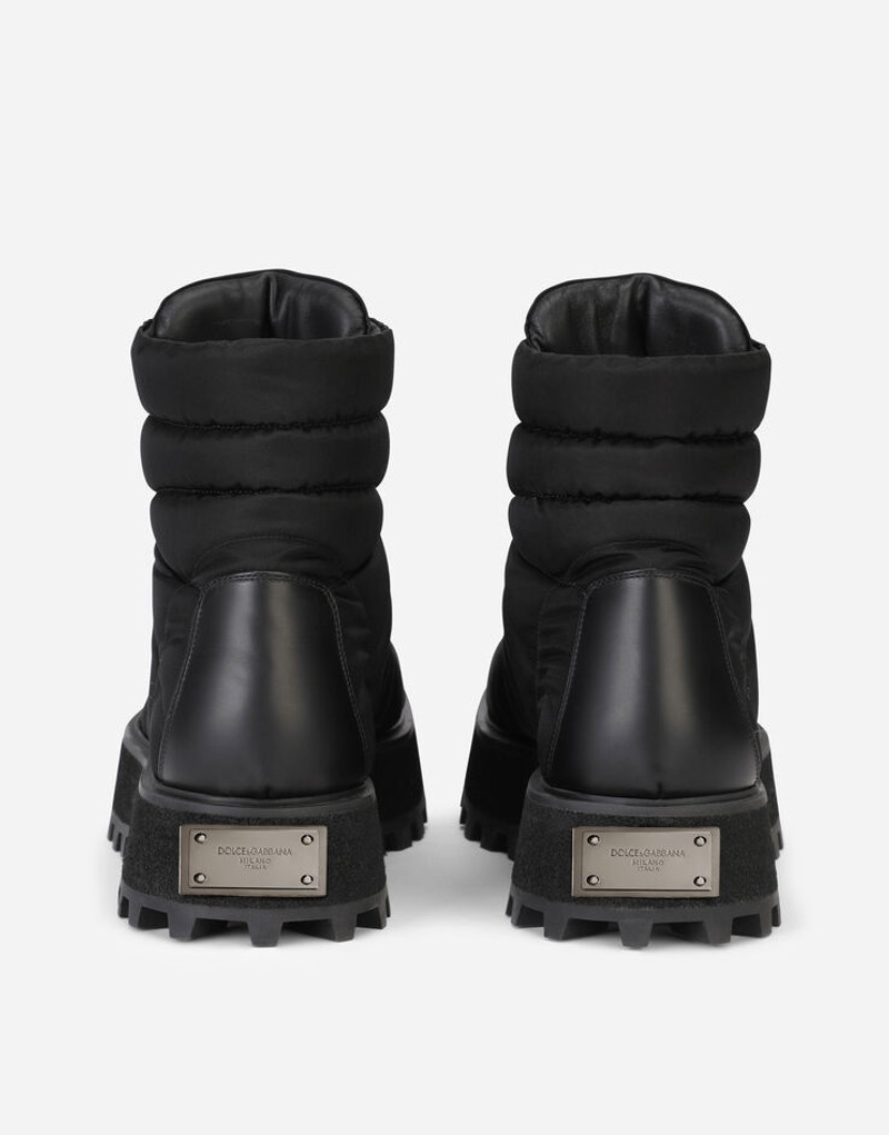 Quilted nylon ankle boots with branded plate 3