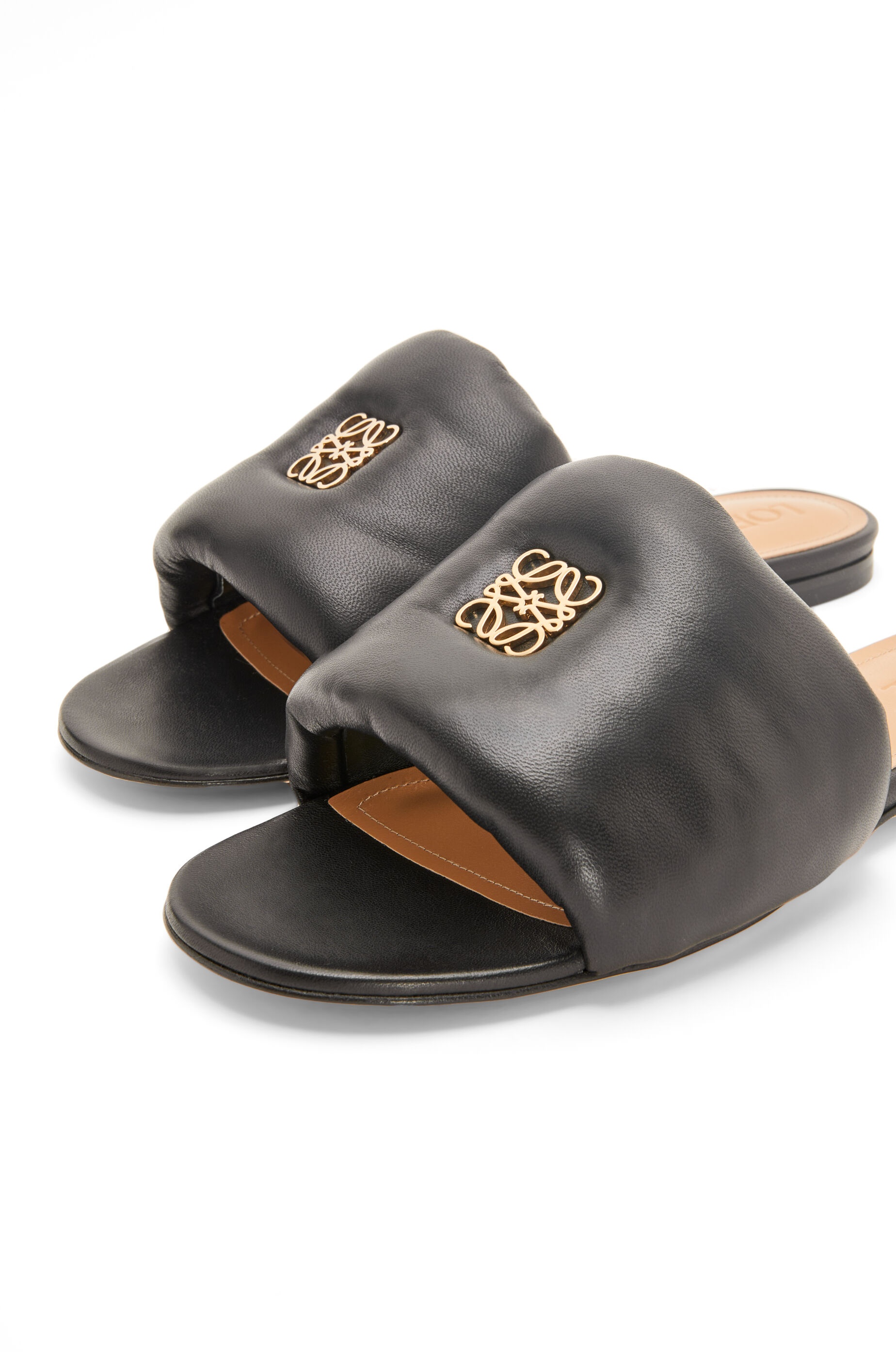 Anagram padded slide in lambskin - 4