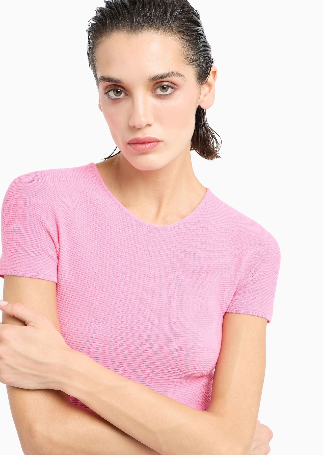 Links-stitch viscose short-sleeved jumper - 5