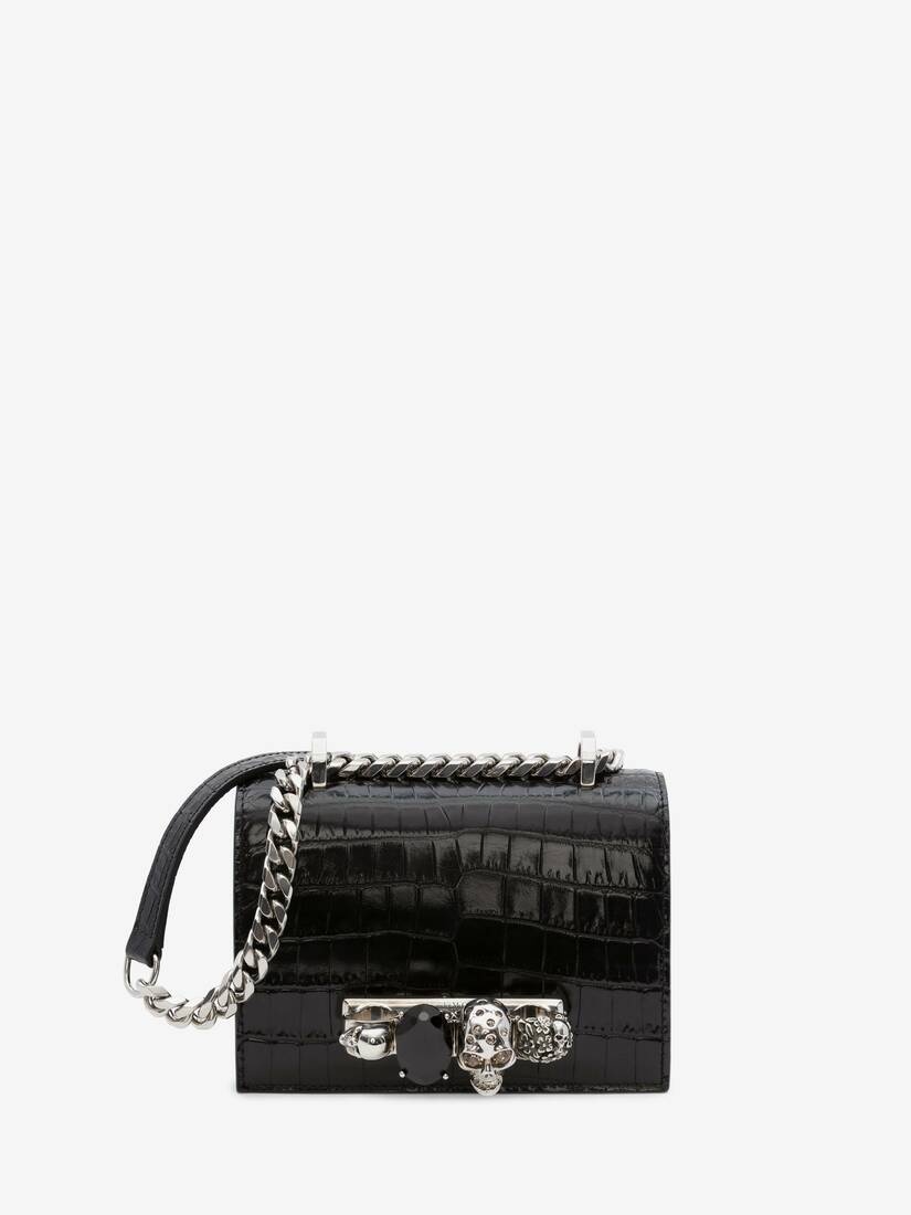 Women's Mini Jewelled Satchel in Black - 1