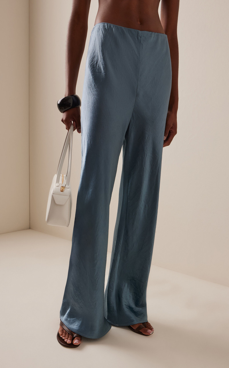 Kobe Satin Flare Pant blue 3