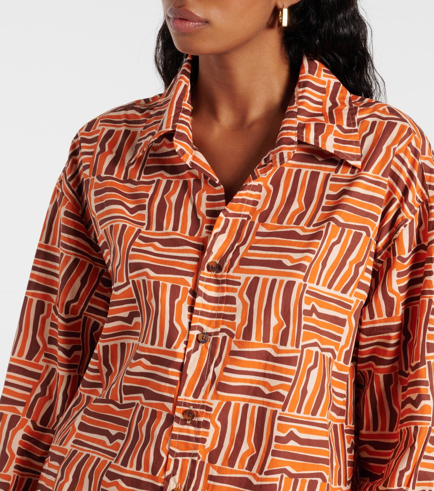 Striped cotton poplin shirt - 5