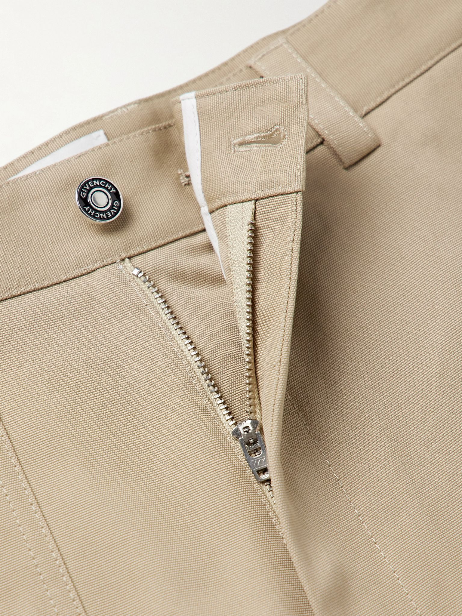 Wide-Leg Cotton-Canvas Cargo Trousers Beige - 6