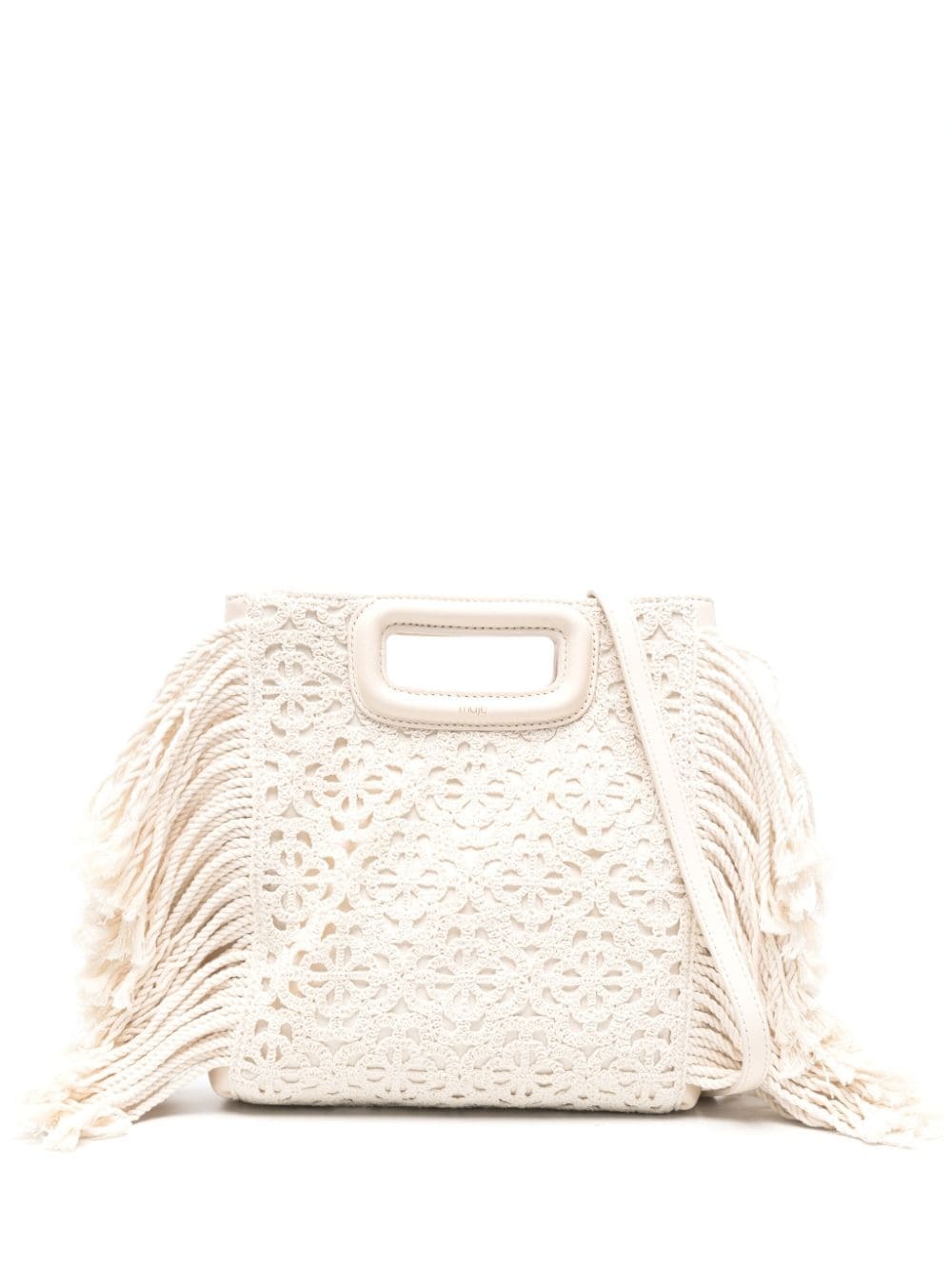 fringed panelled tote bag - 1