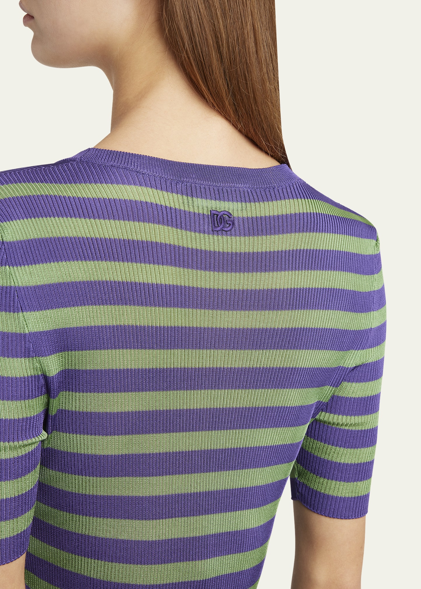 Striped Rib Short-Sleeve Top - 5