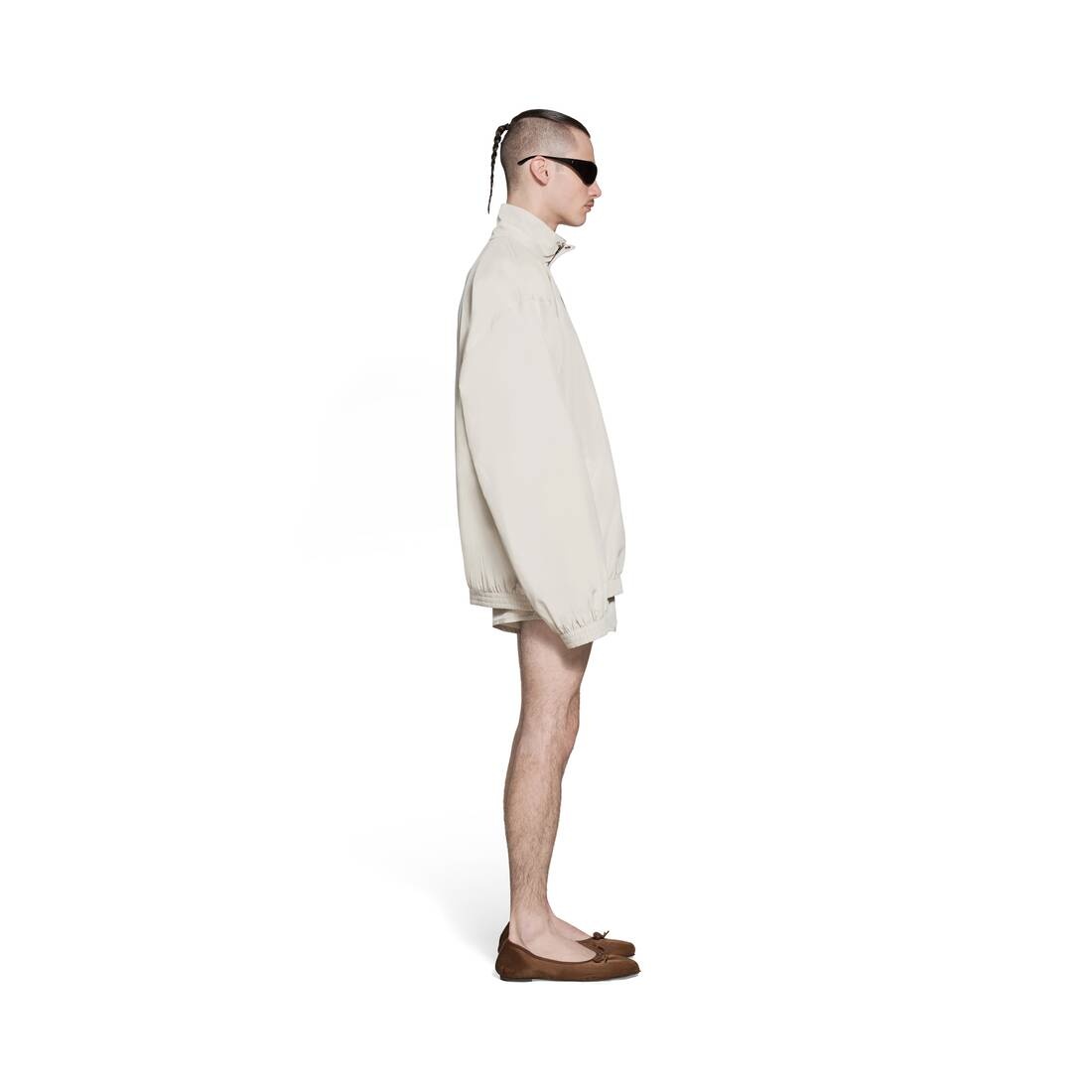 Minimal Tracksuit Jacket in Beige - 3
