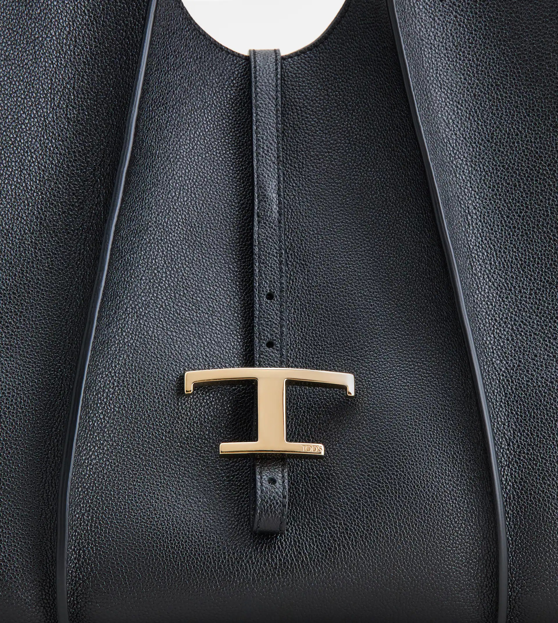 T TIMELESS SHOPPING BAG IN LEATHER MEDIUM - BLACK - 5