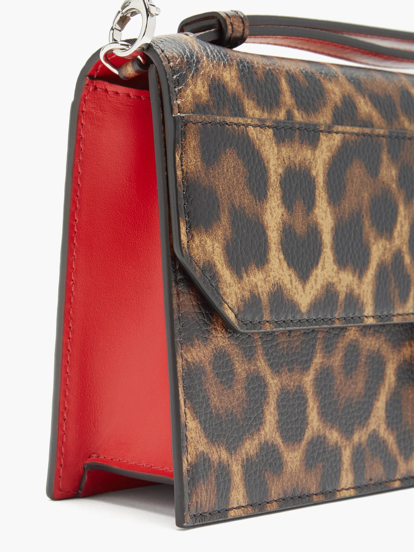 Elisa leopard-print leather cross-body bag - 6