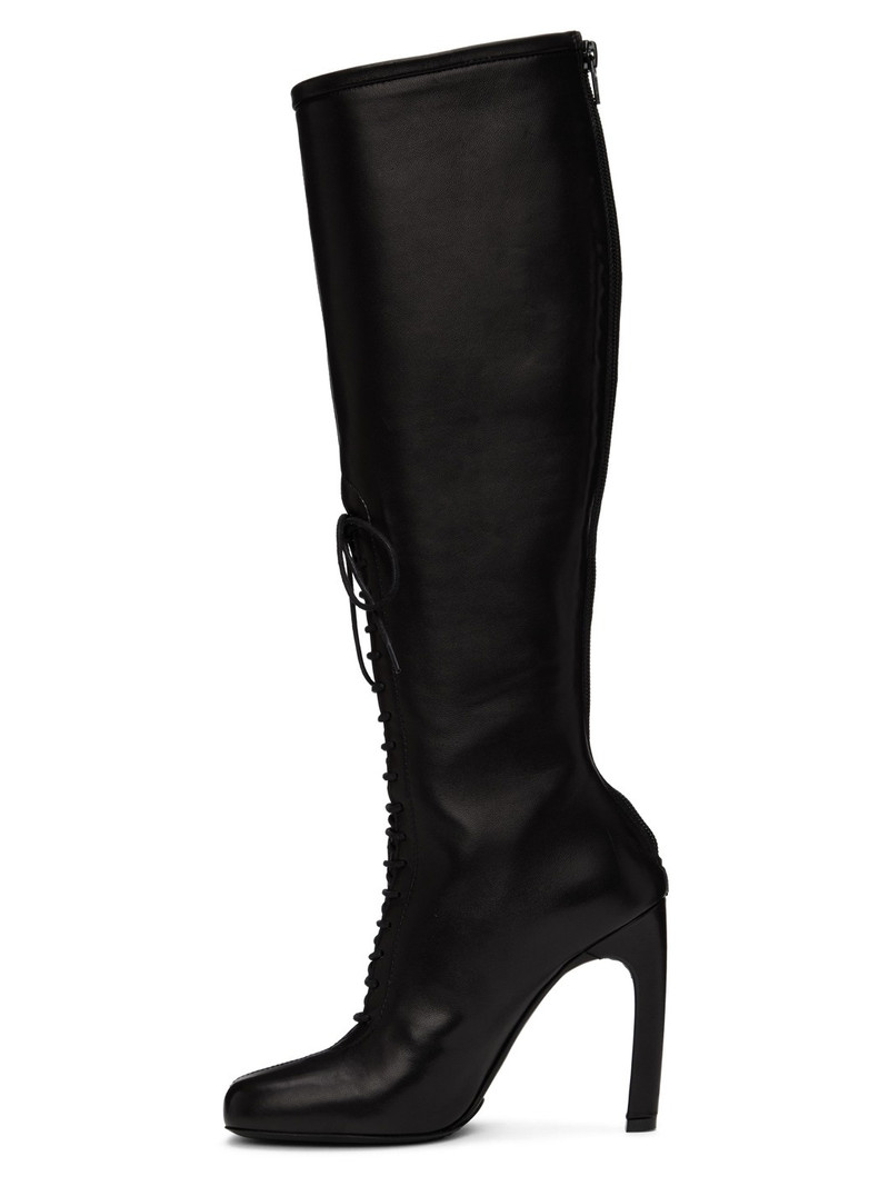 Black Lace-Up Tall Boots 3