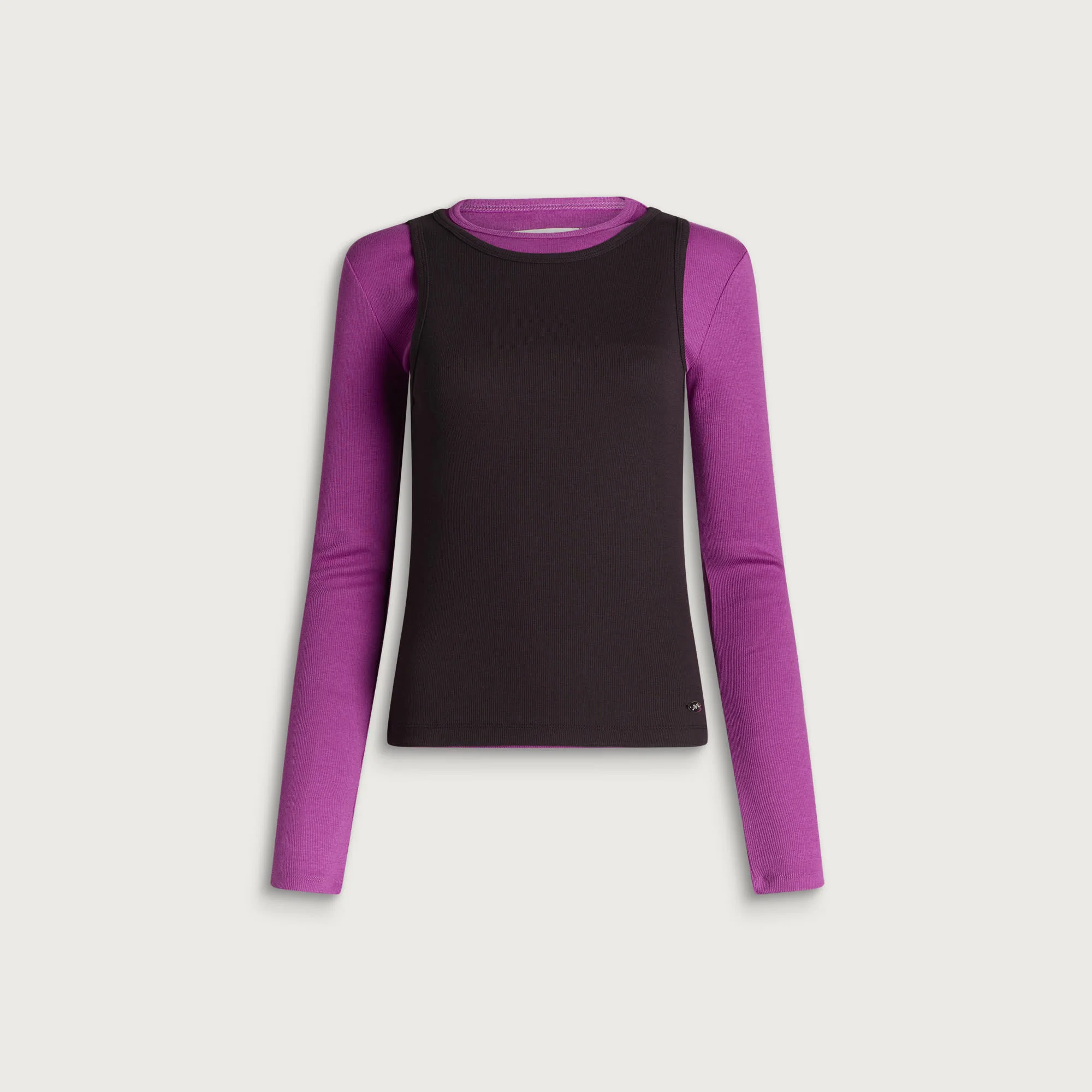 Damson Madder Manon Layered Long Sleeve Top - 1