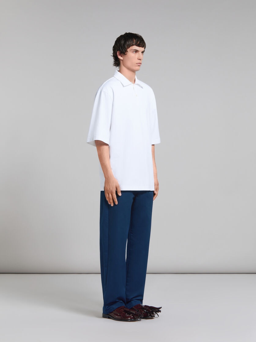 WHITE BIO COTTON OVERSIZED POLO SHIRT WITH MARNI PATCHES - 5