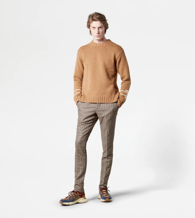 Tod's ROUND NECK JUMPER IN CASHMERE BLEND - BROWN outlook