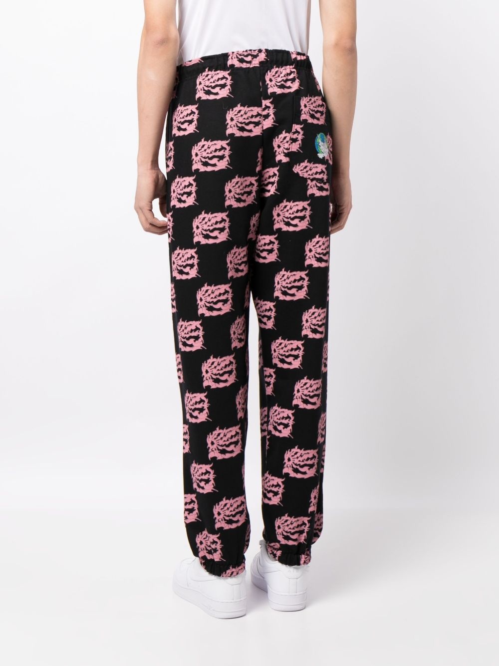 graphic-print cotton track pants - 4