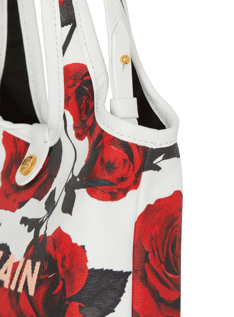 Canvas B-Army Mini Grocery Bag with a Roses print 5