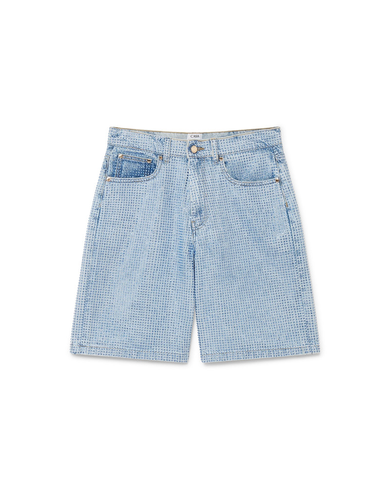 Crystal Embellished Denim Shorts | Casablanca Paris 1