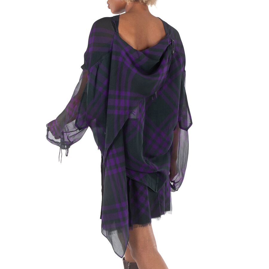 Burberry Check Pattern Silk Blouse - 3