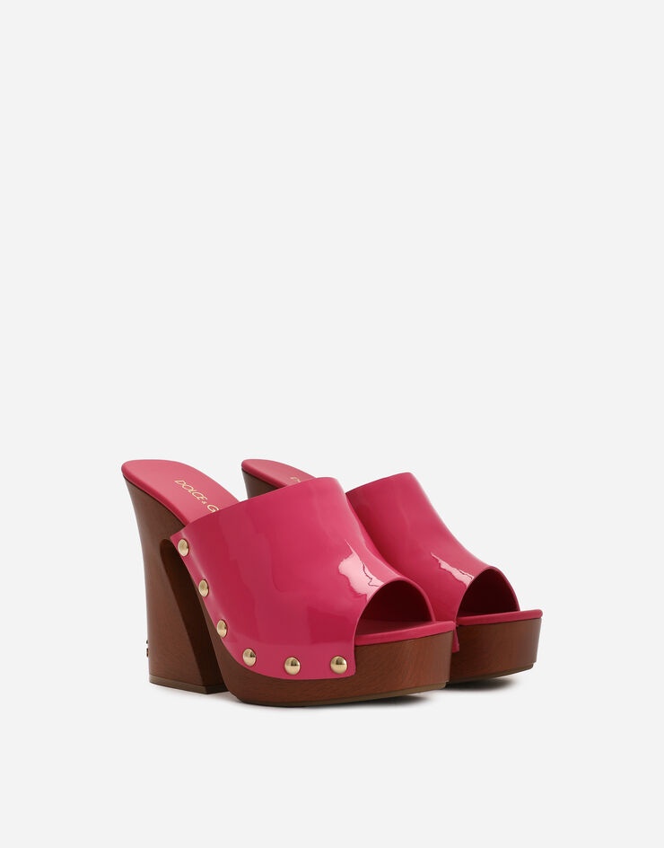 Patent leather wedges with DG logo - 2