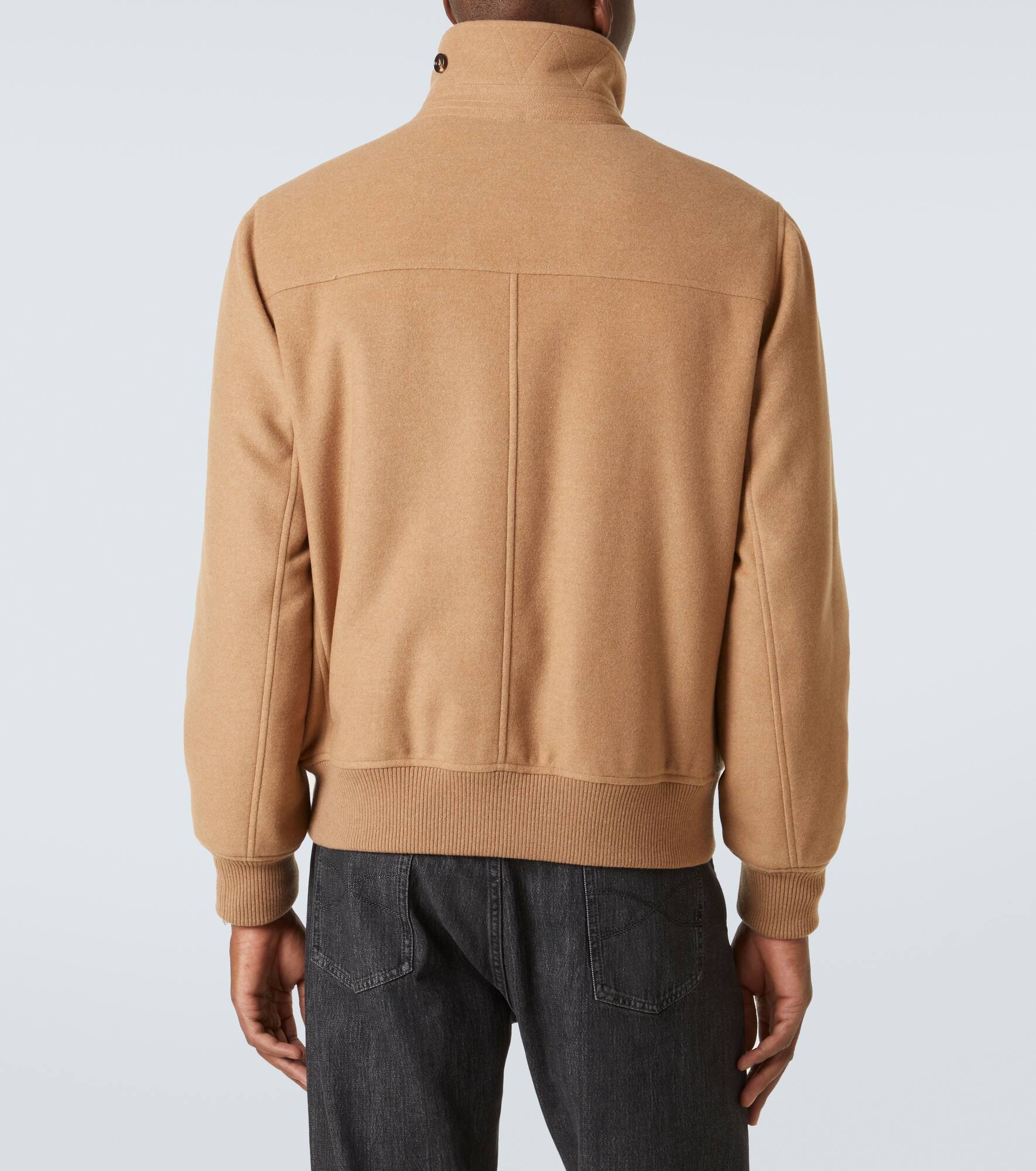 Shearling-trimmed cashmere jacket - 4