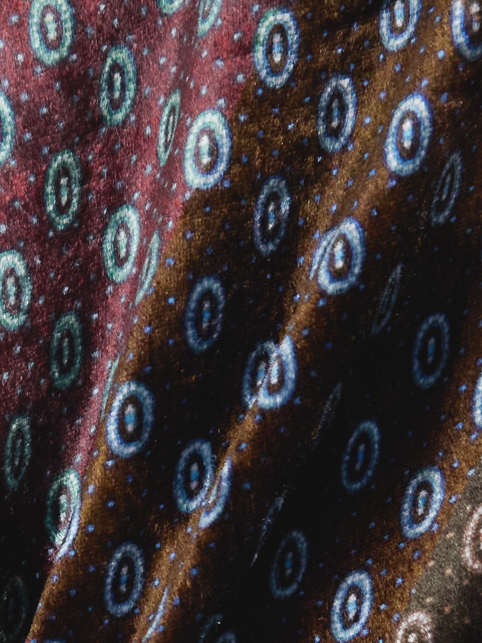 Draped printed velvet maxi dress Multi - 4
