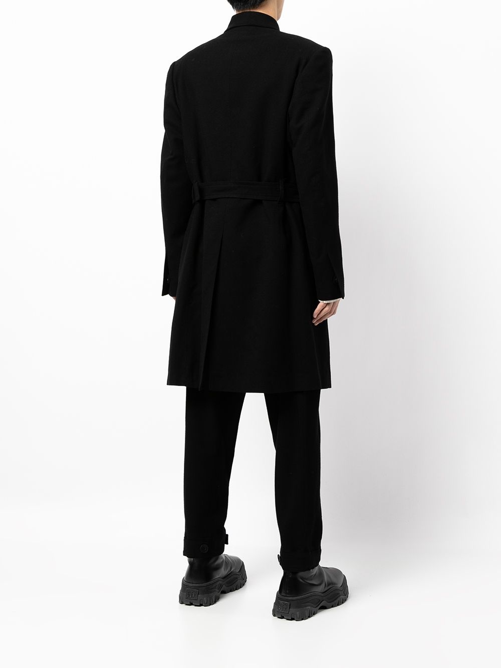 tailored belted wool coat - 4