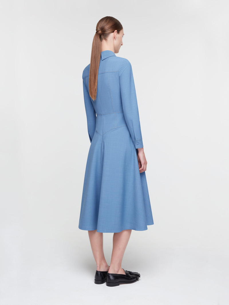 Aspyn Dress In Blue Melange Summer Wool 6