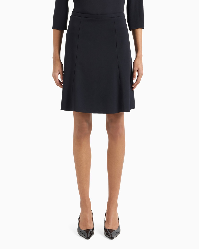 EMPORIO ARMANI Barathea-wool flared skirt outlook