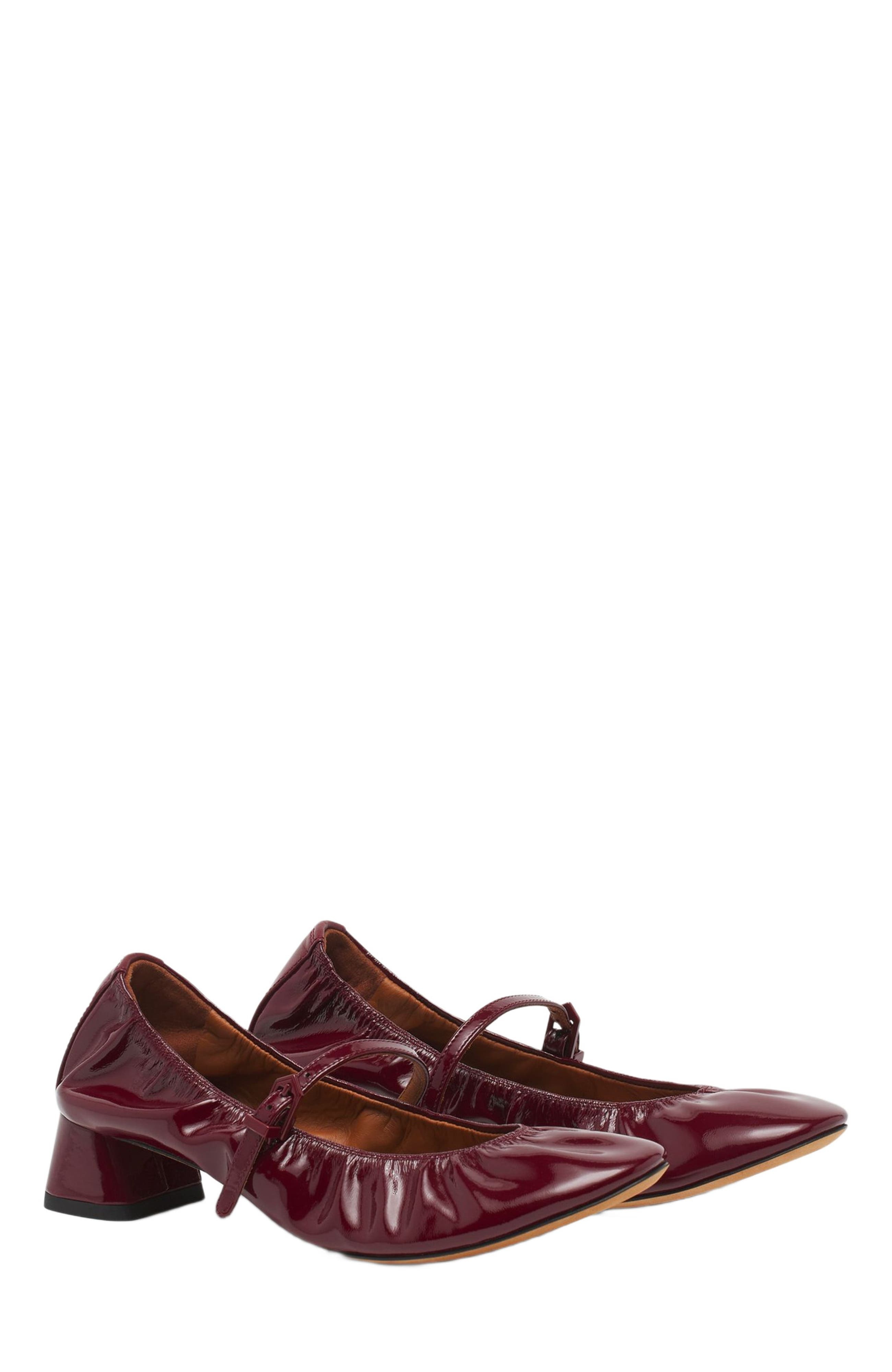 Lanvin HEELED MARY JANE IN GLOSSY LEATHER in Burgundy at Nordstrom - 2