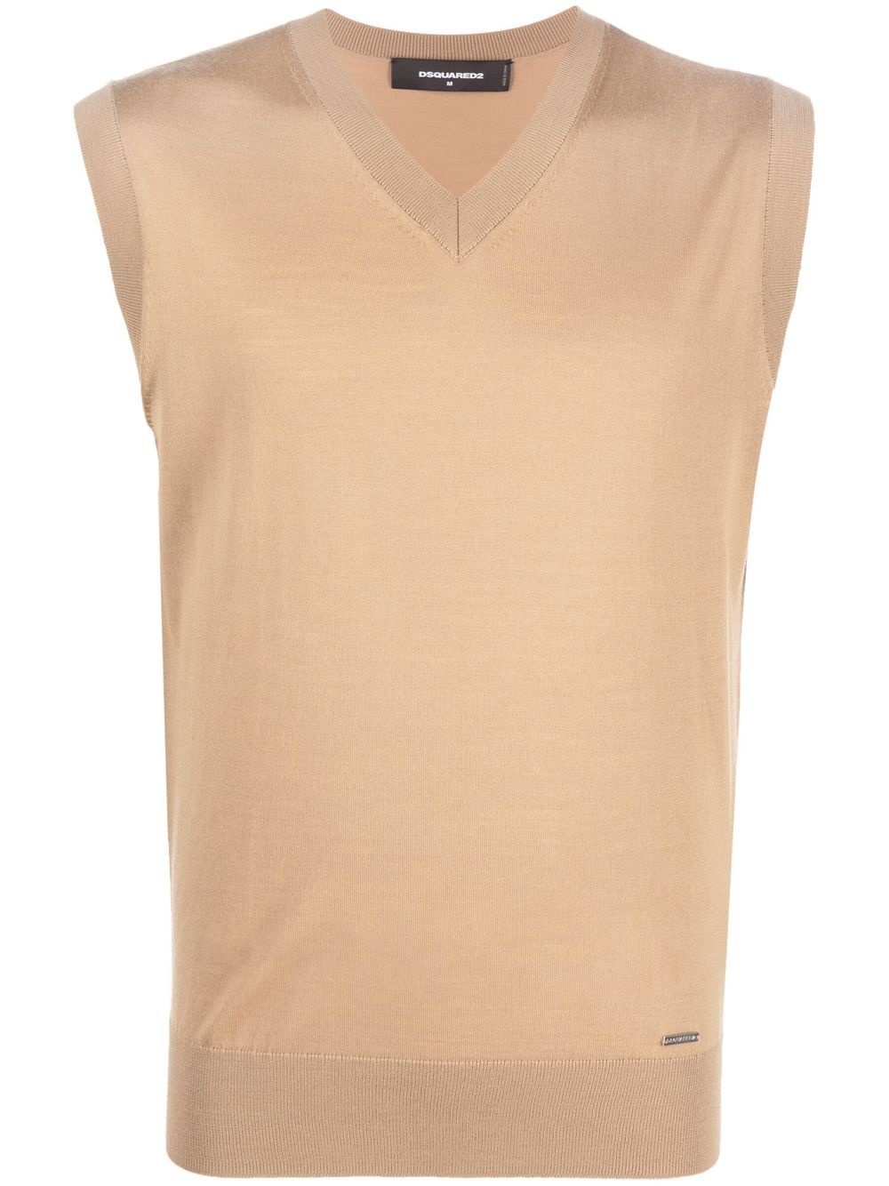 V-neck wool vest top - 1