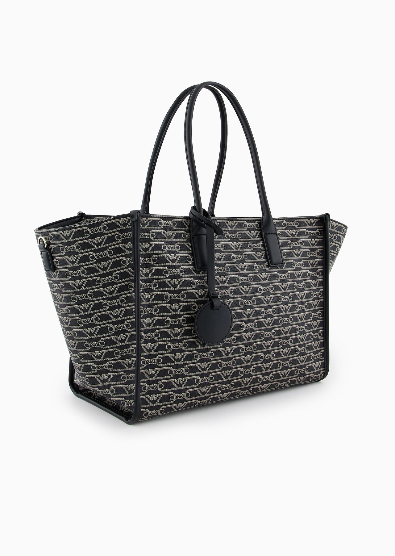 Medium shopper bag with all-over monogram print - 2