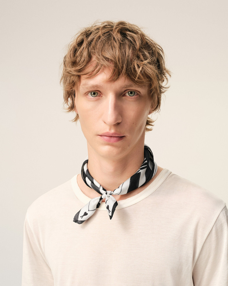 AMI Paris BLACK SILK PLACE DES VICTOIRES SCARF outlook