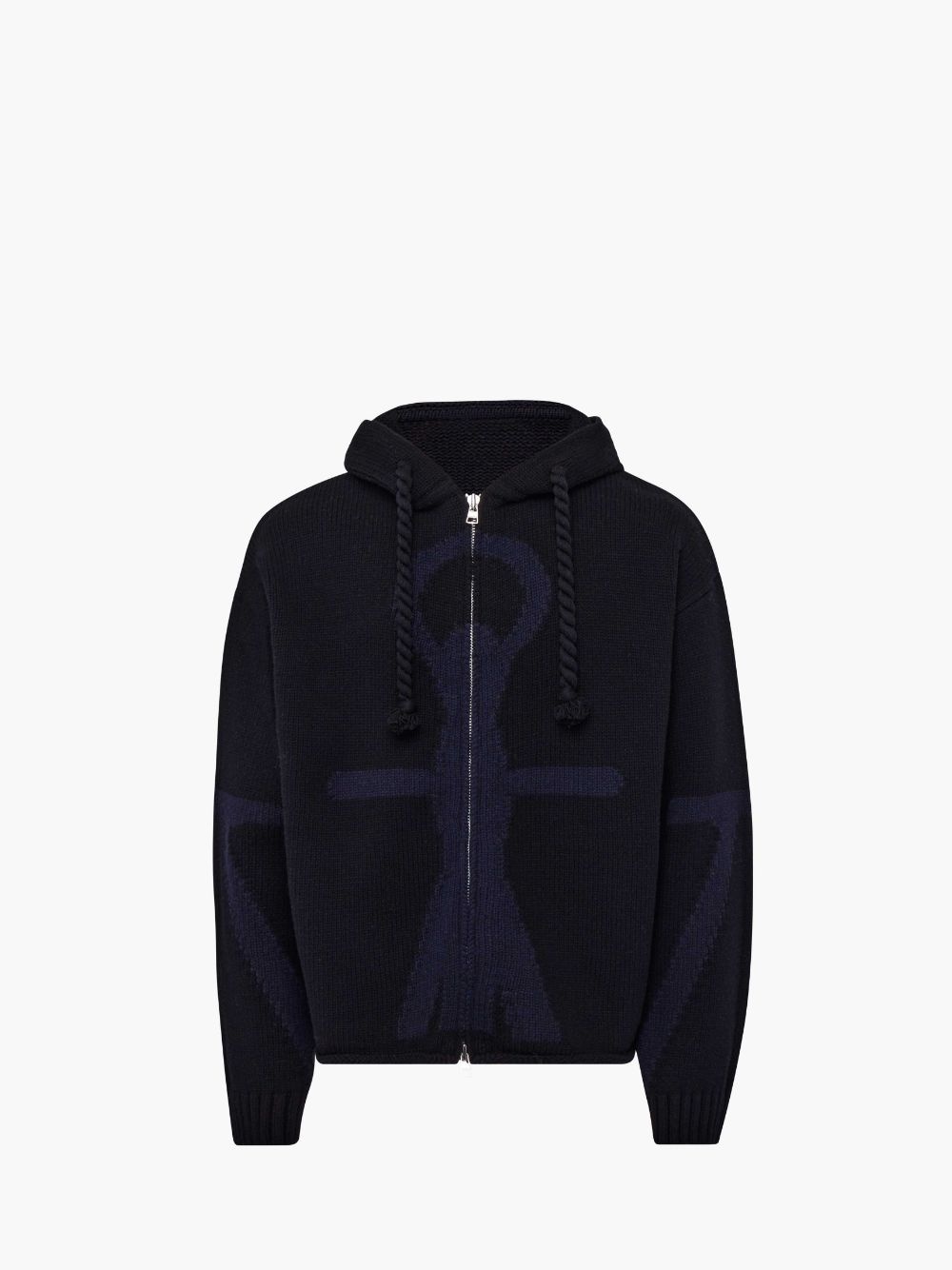 JW Anderson ANCHOR LOGO HOODIE WITH ZIP | REVERSIBLE
