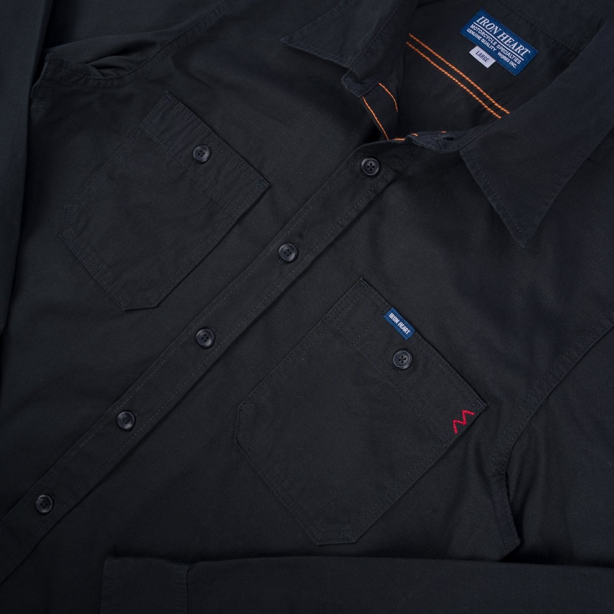 IHSH-395-BLK 7oz Fatigue Cloth Work Shirt - Black - 9