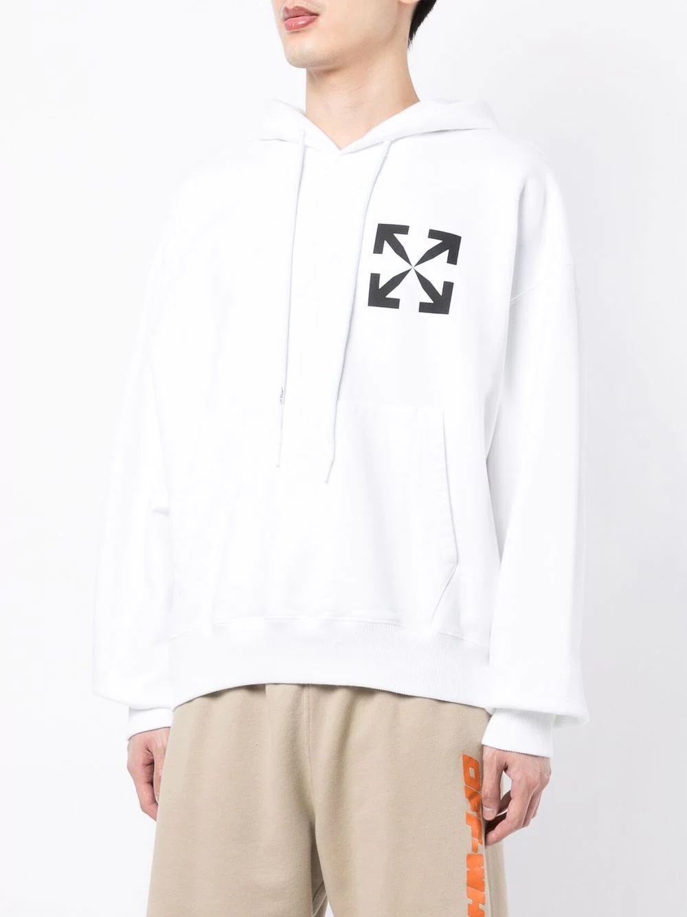 Arrows-print cotton hoodie - 3